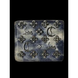 Rare Christian Louboutin Kios Spike Studs Punk Leather Bifold Wallet with COA